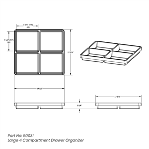 50031 | Large 4 Compartment Drawer Organizer